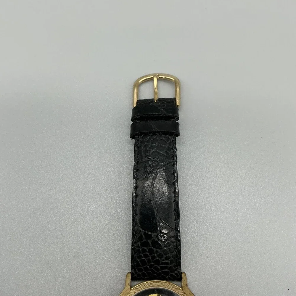 Vintage Timex The Lion King Mens Watch 34mm Yellow Dial Leather New Battery